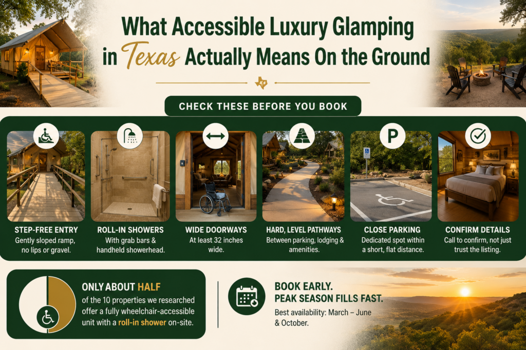 Accessible Luxury Glamping Texas: 10 Best Stays 2026 1 What Accessible Luxury Glamping in Texas Actually Means On the Ground