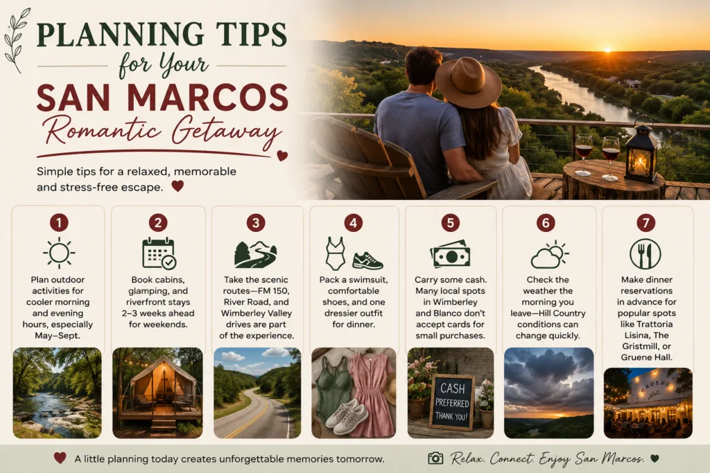 10 Dreamy Romantic Weekend Getaways Near San Marcos (2026 Love Guide) 23 Planning Tips for Your San Marcos Romantic Getaway