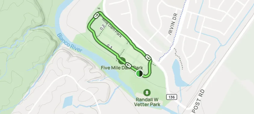 Five Mile Dam Park Trails and the Hiking Trail Loop