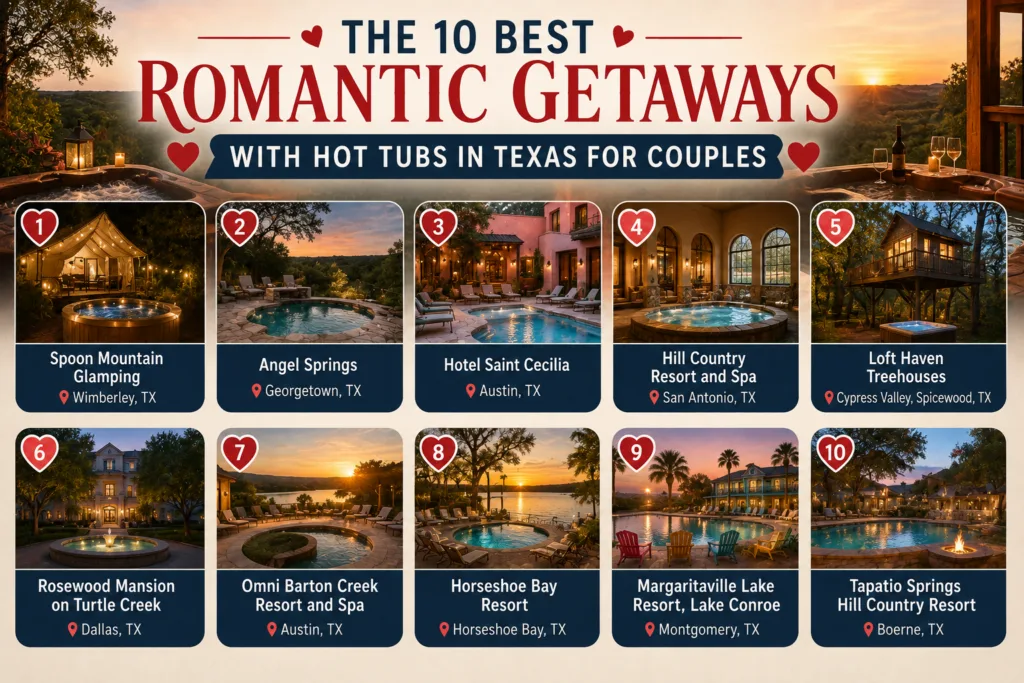 Best Romantic Getaways with Hot Tubs in Texas for Couples