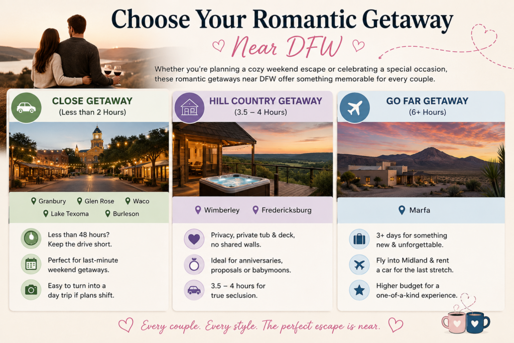 Romantic Weekend Getaways Near DFW: Ultimate 2026 Guide 33 Choose Your Romantic Getaway Near DFW