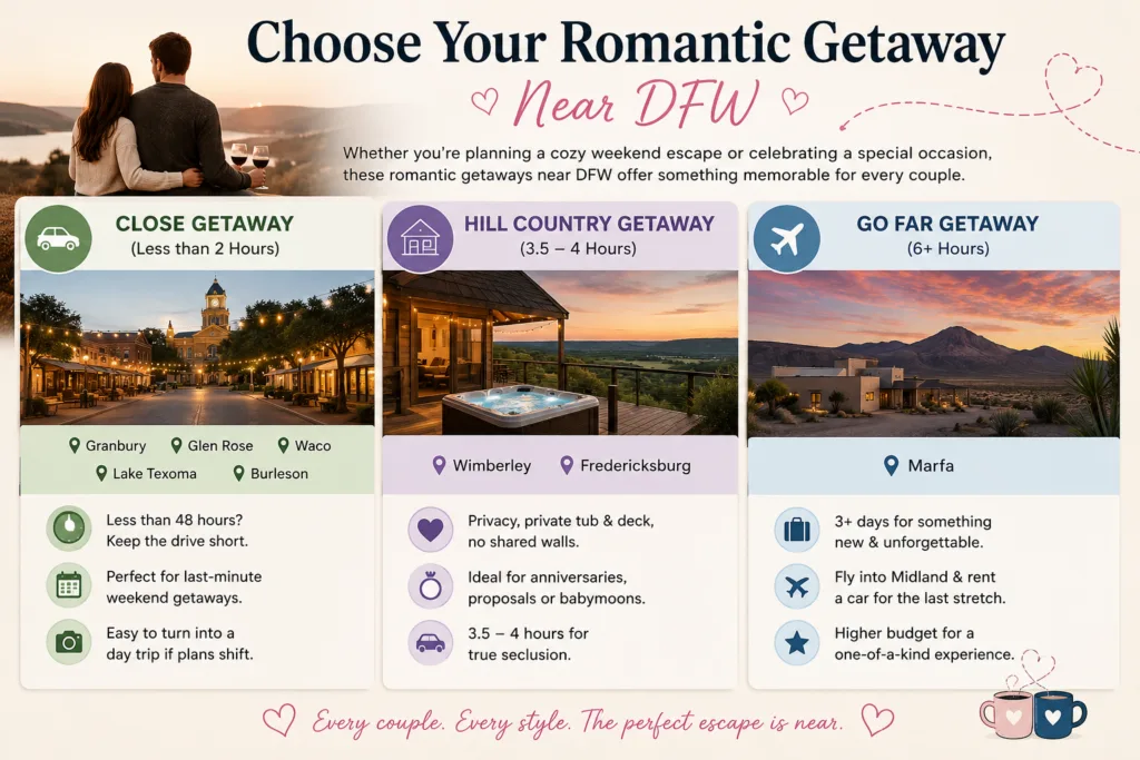 Romantic Weekend Getaways Near DFW: Ultimate 2026 Guide 33 Choose Your Romantic Getaway Near DFW