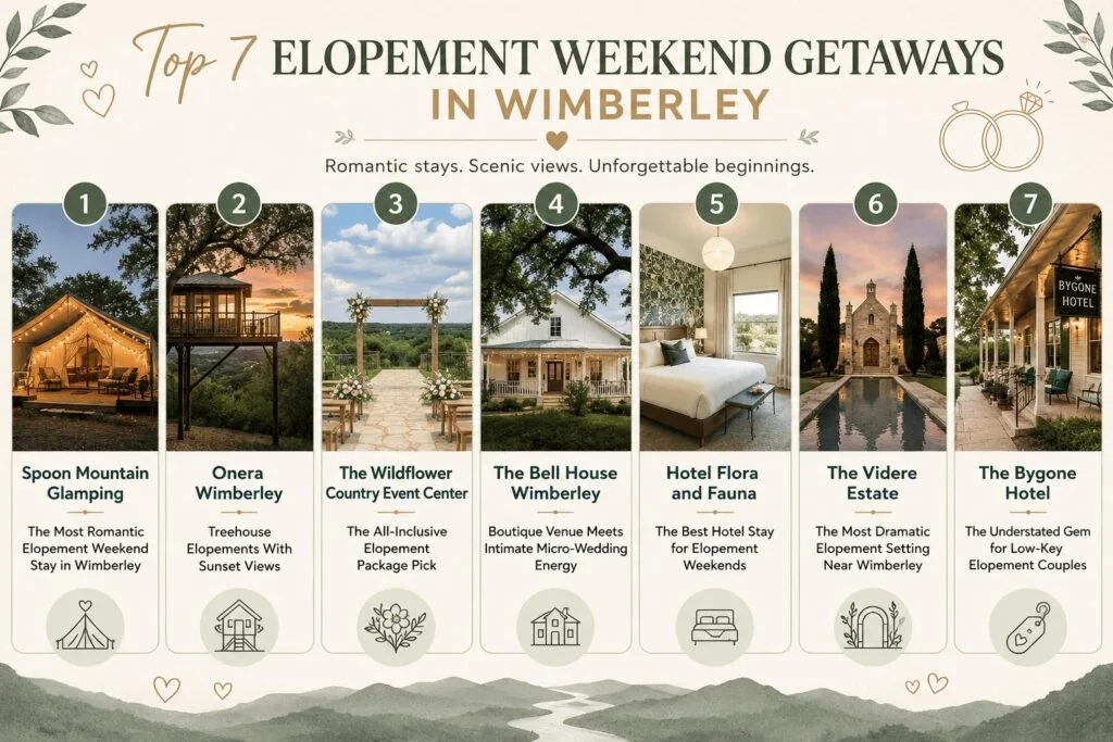 Elopement Weekend Ideas in Wimberley: 7 Dreamy Stays 2026 1 Top 7 Elopement Weekend Getaways in Wimberley in 2026