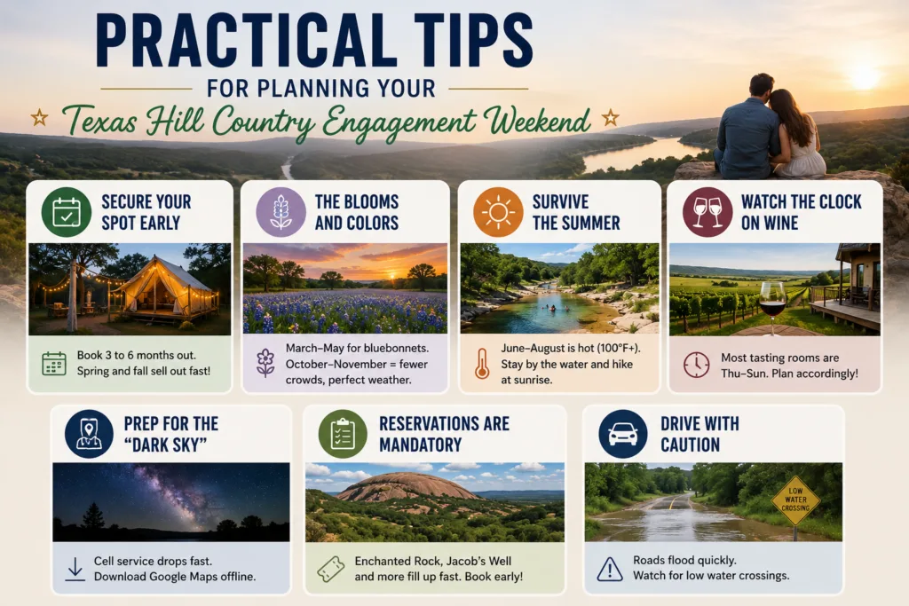 Engagement Weekend Texas Hill Country: 8 Dreamy Ideas 2026 11 Practical Tips for Planning Your Texas Hill Country Engagement Weekend