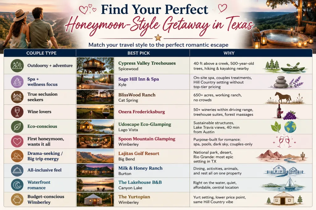 Honeymoon Destinations in Texas for Couples