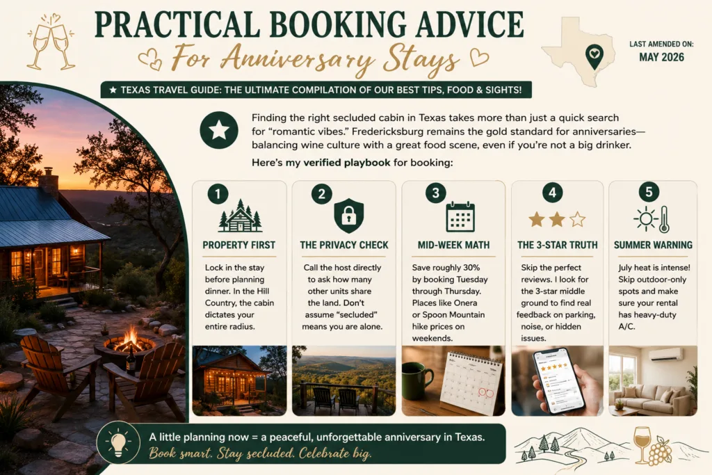 Where to Stay in Texas for an Anniversary: 7 Secluded 2026 Picks 17 Practical Booking Advice For Anniversary Stays