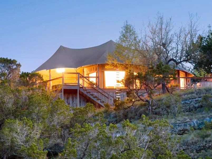 Sinya on Lone Man Creek: Best All-Inclusive Couples Safari Tent Near Wimberley