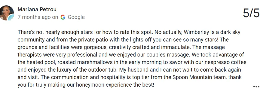 Romantic Weekend Getaways Near Austin: 10 Seasonal Picks (2026 Guide) 2 image 72 Spoon Mountain Glamping