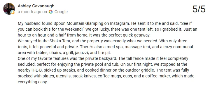 image 179 Spoon Mountain Glamping