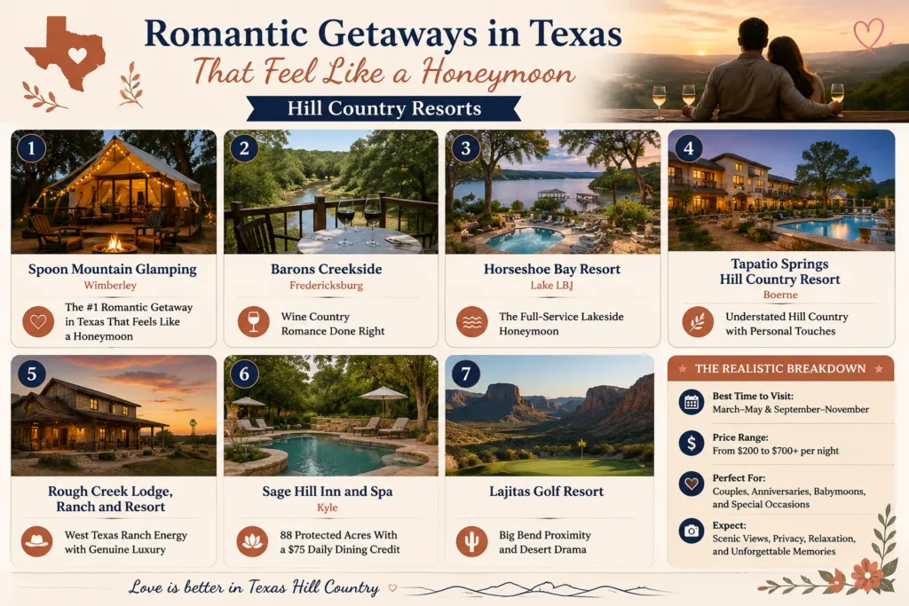 Romantic Getaways in Texas That Feel Like a Honeymoon